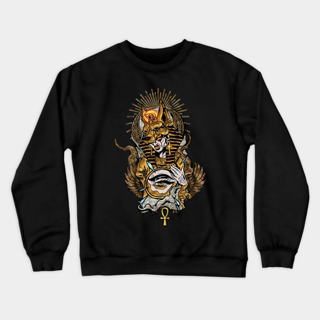 Mask of anubis with the all seeing eye Crewneck Sweatshirt by Nicky2342